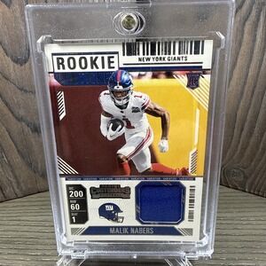 2024 Panini Contenders MALIK NABERS Rookie Ticket Patch #RTS-MNS - Giants. (Rc)